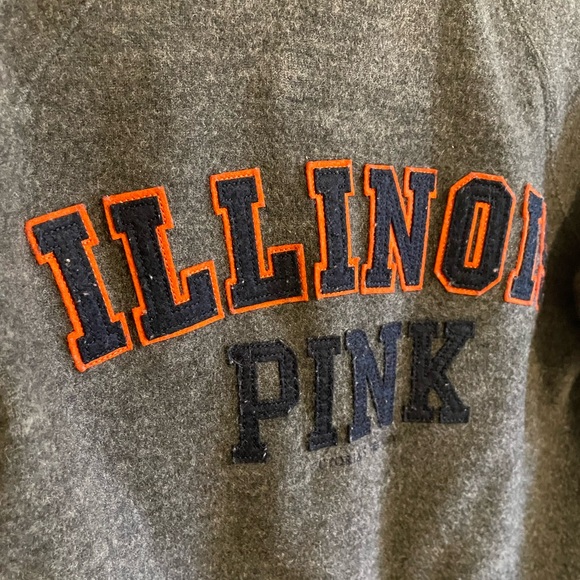 RARE Victoria’s Secret PINK University of Illinois Bomber Jacket Small - Picture 3 of 7